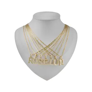 Custom Initial Cuban Chain Necklace – 14K Gold-Plated