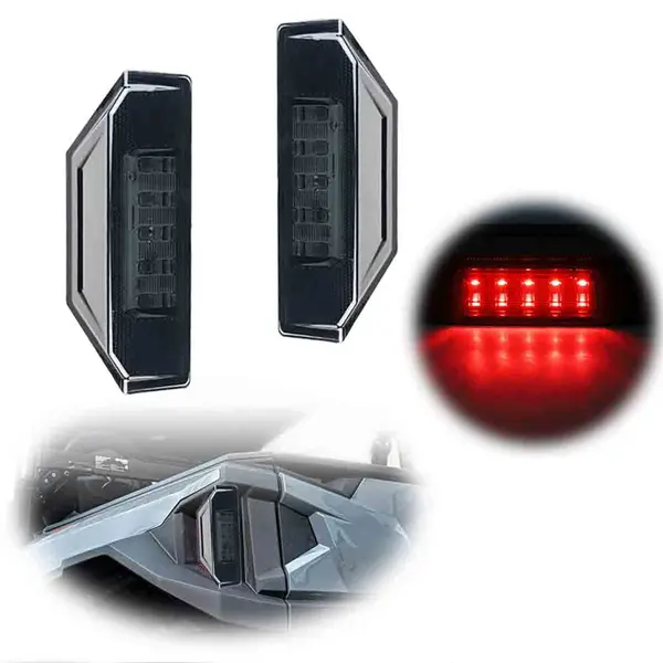 2PCS Smoked Lens LED Rear Tail Lights For Polaris Ranger 900 XP 1000 UTV 2013 2014 2015 2016 2017 2018 2019 2020 Replace OEM 2412774 / 2411866