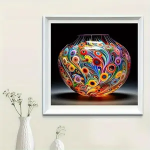 Abstract Vase Pattern DIY Diamond Arts Colorful Painting Kit without Frame, DIY 5D Diamond Arts Colorful Painting Kit, Wall Art Decor for Home Living Room