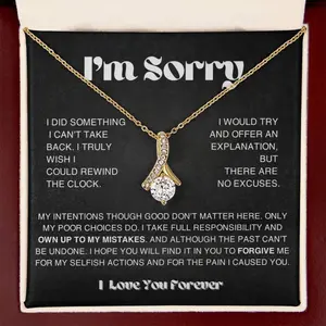 Im Sorry Necklace Gift for Her, I'm Sorry Necklace — Personalised Apology Gift for Her, Forgiveness Jewelry, Sorry Gift Girlfriend Wife, Makeup Gift After Fight