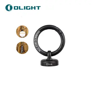 OLIGHT OLINK Portable Magnetic Hook Compatible Flashlights, Obulb, Stainless-Made Carabiner-Style Ring (Black)