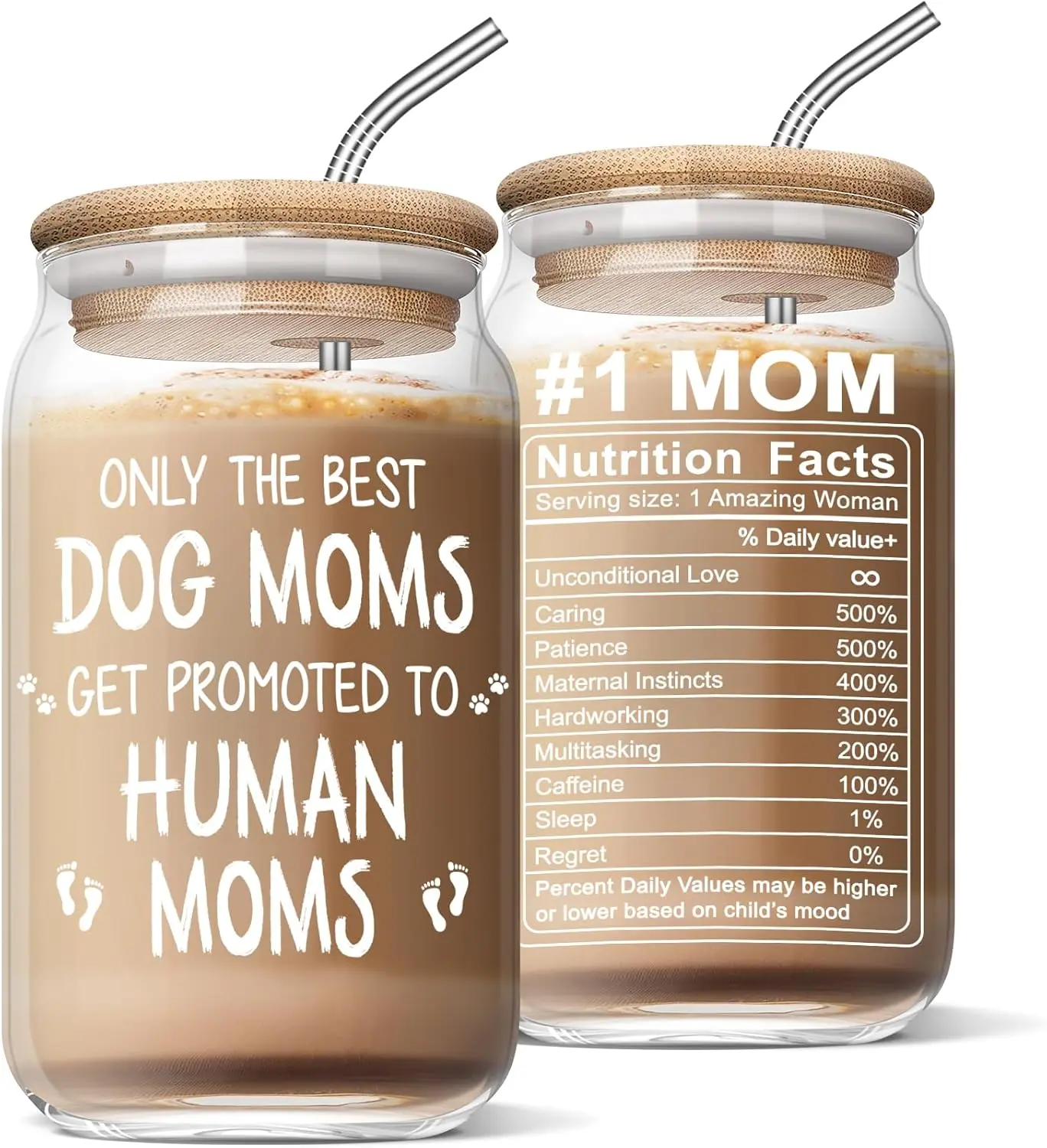 New Mom Gifts for Pregnant Women - Funny Dog Mommy Pregnancy Gift for Expecting Mama, Moms to be Gift for First Time Mother, Christmas Gifts for Wife Friend Sister, 16 Oz Coffee Glass Cup