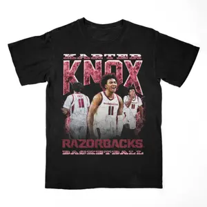 Karter Knox Arkansas Razorbacks Basketball Graphic T-Shirt, Men's Tops