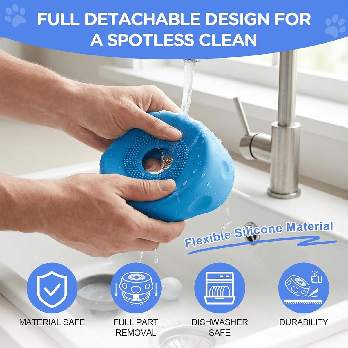 Interactive Rolling Ball Dog Slow Feeder Licking Bowl Anti-Choke Pet Feeding Bowl for Slow Eating & Digestion