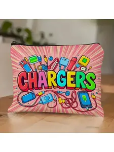This Colorful Charger Storage Pouch Is a Reusable Travel Accessory for Cosmetics. It's an Ideal Present for Women, Suitable for Birthdays. This Travel Makeup Bag Is Perfect for Trips, Vacations, Travel Essentials