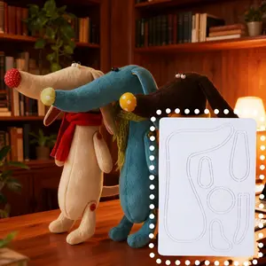 DIY Sausage Dog Handmade Template, Reusable Plastic Patchwork Cutting Tracing Tool, Soft Body Template for Sewing, Quilting, DIY Crafts