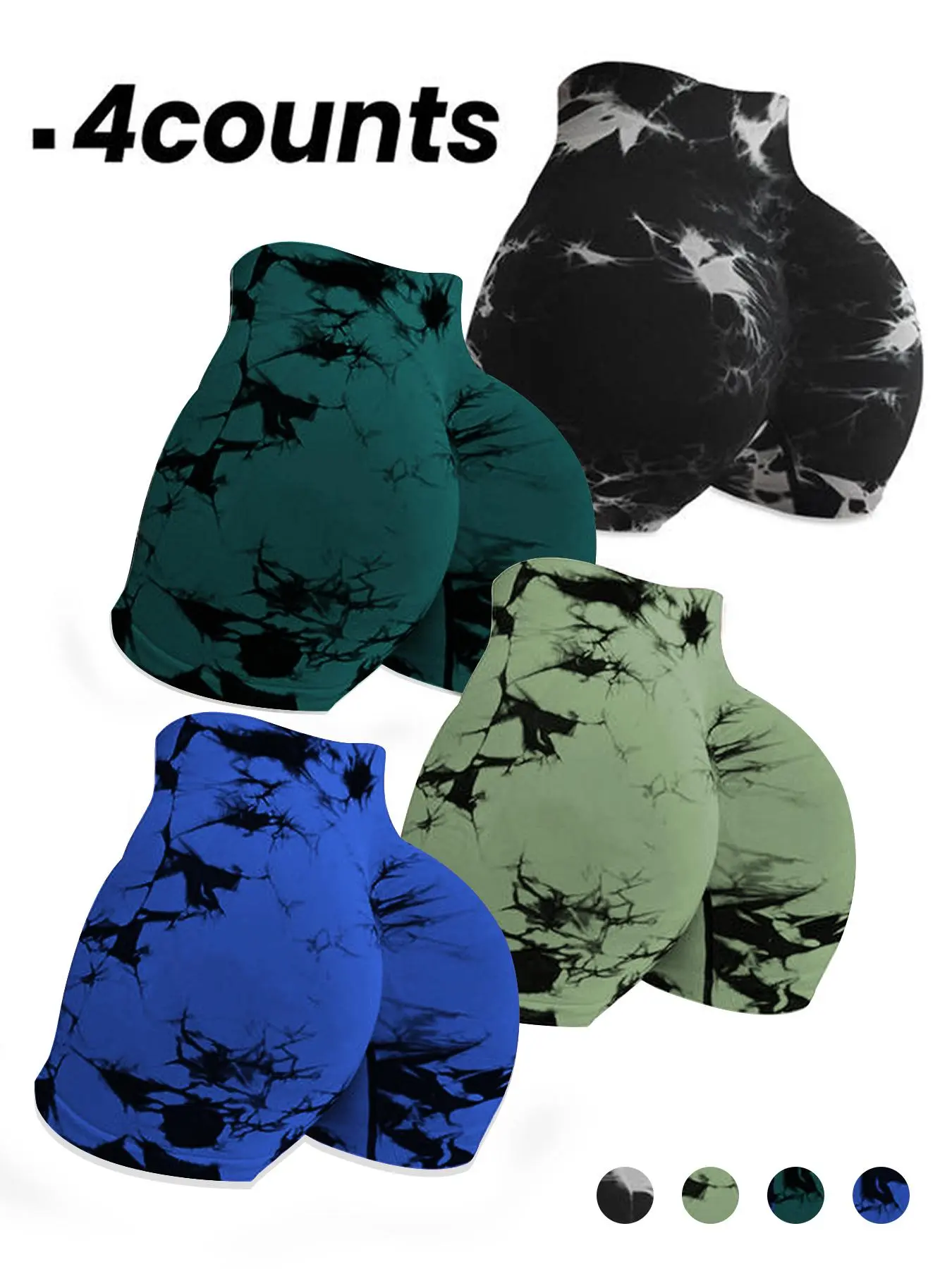 Women's Tie Dye Print High Waist Sports Shorts, Breathable Comfortable Skinny Athletic Shorts for Gym Workout Running, Ladies Sportswear Activewear for All Seasons, Athletic Bottoms Women's Tie Dye Print High Waist Sports Shorts, Breathable Comfortable Skinny Athletic Shorts for Gym Workout Running, Ladies Sportswear Activewear for All Seasons, Athletic Bottoms
