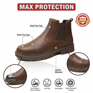 Non-slip Durable Outdoor Comfortable Splash-proof Smash-proof Puncture-proof Lightweight Breathable Safety Shoes Unisex Chef Work Shoe Waterproof