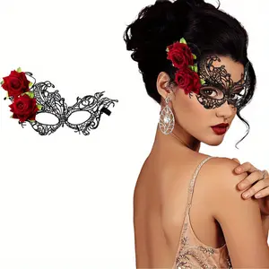 Rose Women's Mask Party Reese Eye Patch, Venetian Mask Multi-Color, Makeup Ball Costume, Valentine's Day Sexy Mask, Role Play Accessories, Masquerade Events, Masquerade Essentials