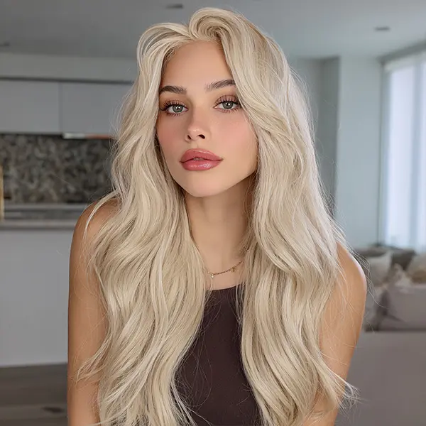 SMILCO/ 28Inches Golden 13*4 Free Part Lace Front Long Wavy Synthetic Wig/SM9216B SMILCO/ 28Inches Golden 13*4 Free Part Lace Front Long Wavy Synthetic Wig/SM9216B