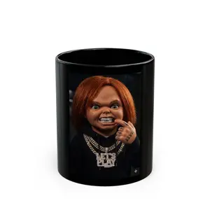 Glossy Ceramic Customizable Let Play Black Mug - 11oz, 15oz Kitchen Drinkware, Ceramics