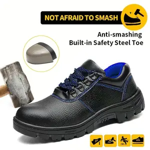 Anti-Smash, Puncture-Proof & Non-Slip Comfort Boots Low Top Steel Toe Work Safety Shoes for Daily Work All Season Outdoor Construction Sneakers