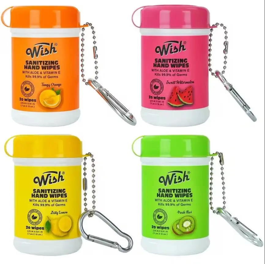 Wish Sanitizing Hand Wipes with Carabiner Wish Sanitizing Hand Wipes with Carabiner