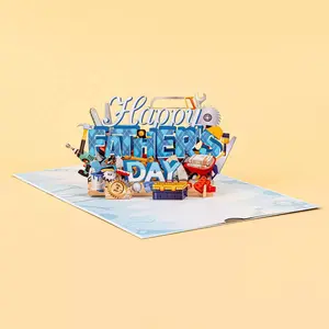 3D Tools Pop-Up Father's Day Card | "Happy Father's Day" Greeting Card, Perfect Gift for Handyman Dad, DIY Dad Themed Card
