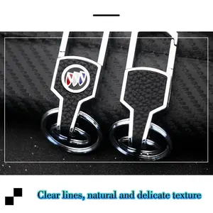 Buick Car Keychain with Classic Logo and Rhinestones, Heavy Texture Non-Fading, Fits All Models, Car Key Decoration Accessory