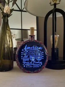 Patented America 250 Bottle Lamp-AAA Battery- Blue