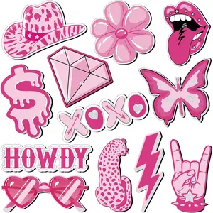 12pcs Pink Preppy Refrigerator Magnets Women Cute Magnets for Fridge Boho Locker Decorations for Leopard Decorative Magnetic Fridge Decor for Kitchen Office