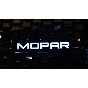 Habibis Carbon Full RGB MOPAR Front Grill Emblem Lights & Chasing Modes App suitable for (Dodge, Charger, Challanger, Durango, Chrysler, MOPAR, Jeep Trackhawk )Controlled Weather Resistant OEM Fit Plug and Play