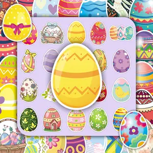 50 Easter Egg Cartoon Cute Personality Holiday Atmosphere Decoration DIY Scrapbook Phone Case Stickers