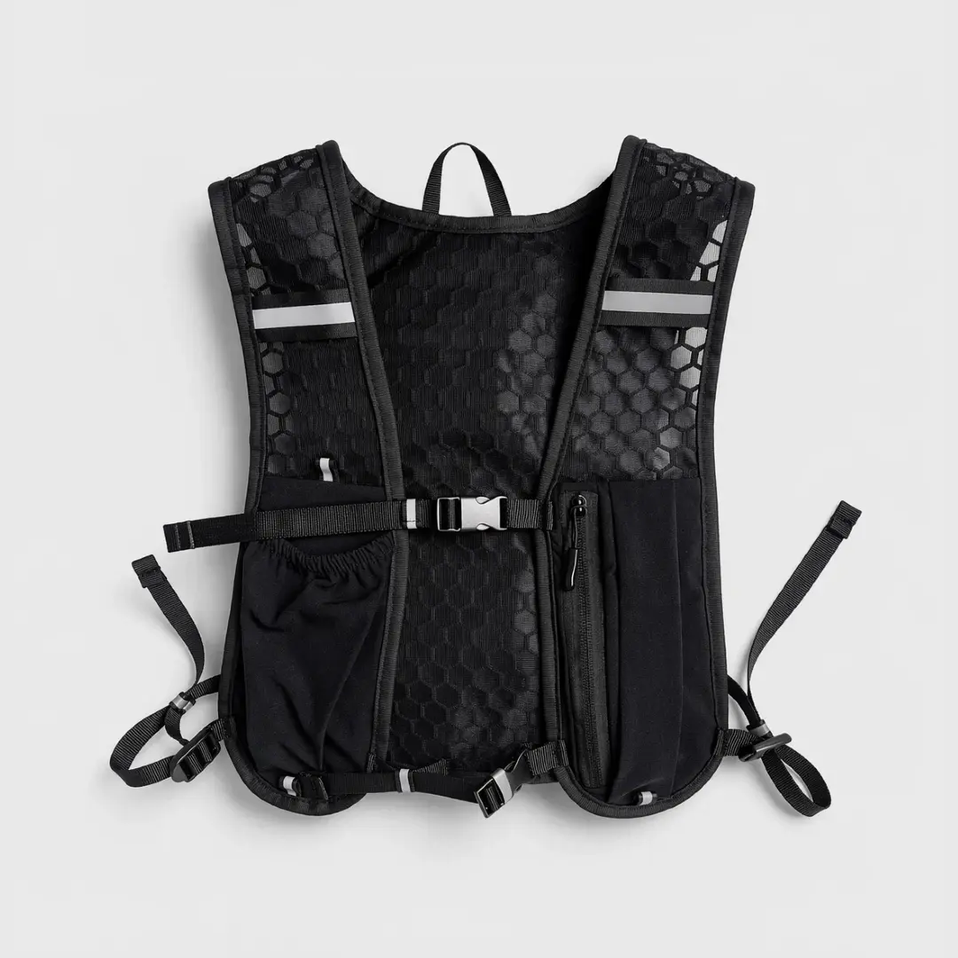 Unisex Lightweight Hydration Vest, Waterproof Contrast Mesh Activewear Accessories for Hiking & Cycling with High-Quality Zipper, Trail Running