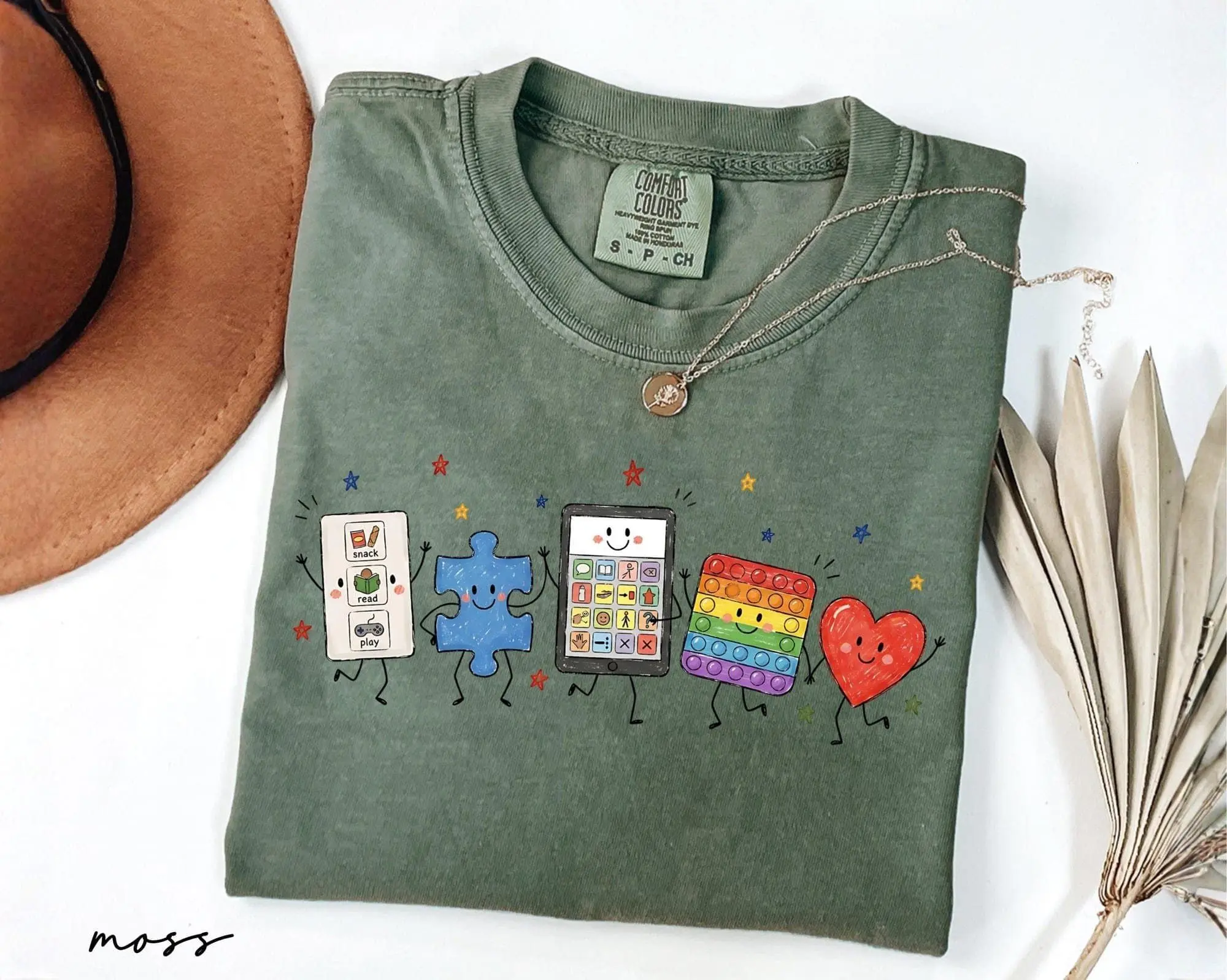Comfort Colors Autism Doodle Characters Shirt, Neurodiversity Tee, Inclusion Shirt, Autism Support Gift, SPED Teacher Shirt,Autism Mom Gift