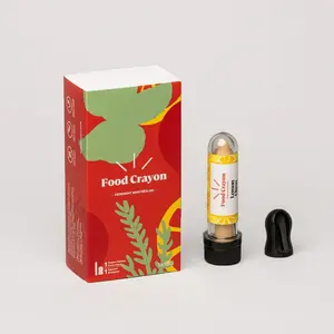 Natural Lemon Flavored Food Crayon Box with Sharpener