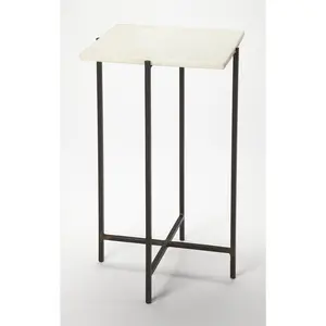 Nigella Square Marble & Metal Side Table in Multi-Color  5246389