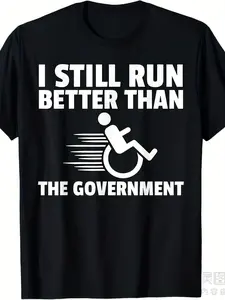 Wheelchair Disability Gift Funny Handicap T-Shirt men and women can wear, black, white, giftsSame style for men and women  summer short-sleeved printed T-shirt pure cotton 220G, Summer Clothing, Inclusive Fashion, Retro Style, Graphic Tee