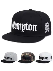 2026 New Simple Creative Hip Hop Hat Compton Embroidery Street Fashion Skateboarding Hat Outdoor Sports Sunshade Hat Daily Leisure Commuting Decoration Baseball Hat Male Female Same Style Flat Edge Hat