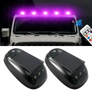 Solar Powered Wireless LED Car Roof Light, Multi-Color Changing Ambient Lamp, Type-C Dual Charging, for Ford F150, Chevrolet Gmc Truck Suv, Led Car Lights