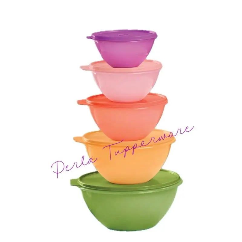 Heritage Wonderlier 5 Piece cap 350 ml 785ml 1.3 L 1.8L 3L Food Storage Bowl Set in Assorted Colors, Dishwasher Safe, BPA Free, Tableware with Lids Co