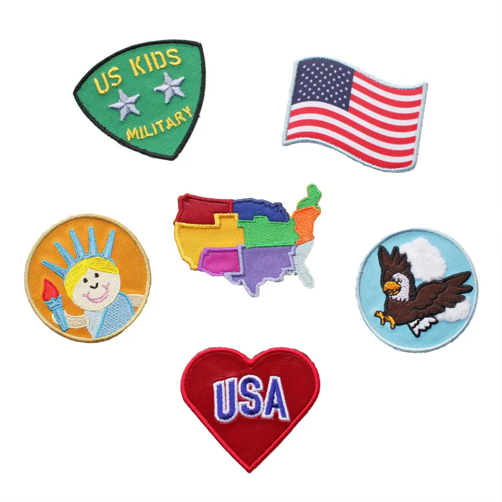 Hativity Sensory Patch Sets & Activity Book - Emotional Expression, Seasonal & Educational Collections for Youth | PT-Designed Accessories for Learning, Focus & Fine Motor Play (U.S.A Patch - 6)