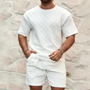 Men’s Summer 2026 Casual Two-Piece Set – Fashionable, Versatile, Breathable Solid Color Crew Neck Short-Sleeve T-Shirt and Shorts