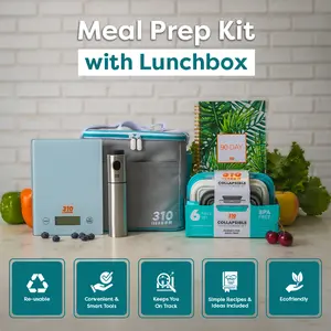 310 Meal Prep Kit – Collapsible Containers, Food Scale & Oil Sprayer for Easy Meal Prep
