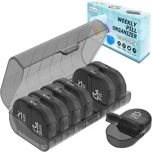 Weekly Pill Organizer Box, Travel Medicine Storage, Am Pm Pill Case, 7 Day Protection, Daily Drug Holder, Suitable for Vitamins & Supplements