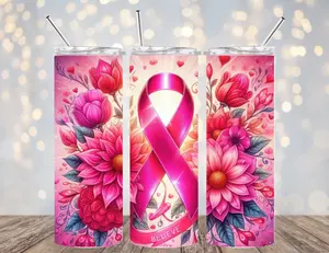 20 OZ CANCER & MS AWARENESS INSULATED SKINNY TUMBLER W/ STRAW
