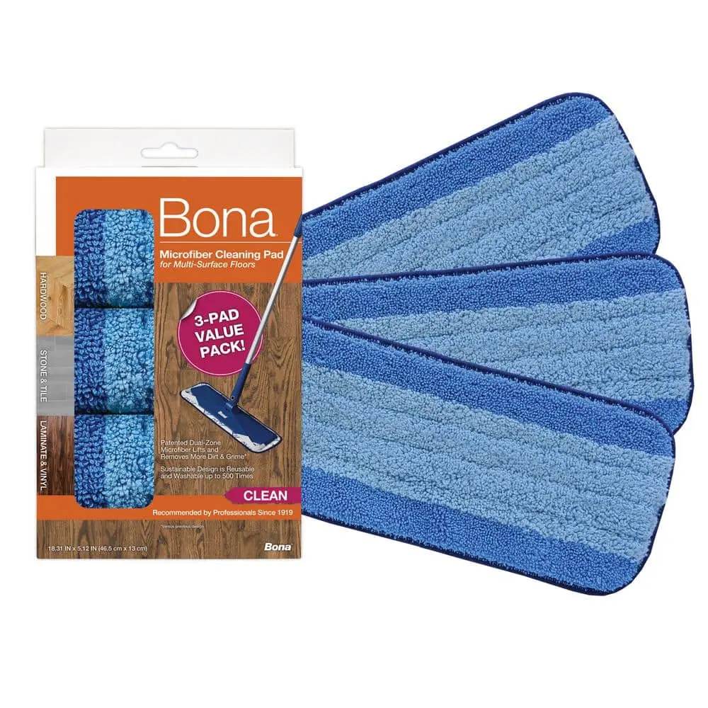 Microfiber Wet Mop Pad Refills (3-Count)