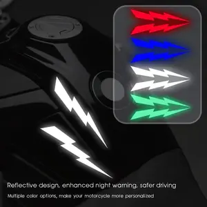 1SET Multi-color Reflective Lightning Car Sticker, Motorcycle Stickers, Car Body Decoration, Upgrade Vehicle's Night Safety & Style, Reflective Design Reduces Monotony, Show Safety