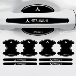 4/8pcs Car Door Handle Bowl Sticker, Anti-Collision Protection Strips, Decals for Mitsubishi Asx Chaveiro Lancer Outlander Pajero Ex, Automotive Accessories