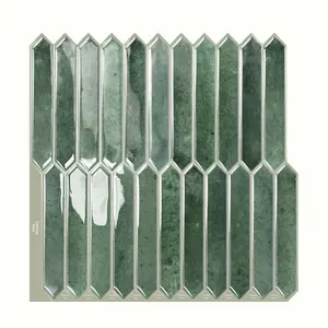 Thicker Waterproof Peel and Stick Backsplash, Self-Adhesive Vinyl Wall Tiles, Stick-On Backsplash for Kitchen/Bathroom - White Decorative Dark Green kitchen decor kitchen decor sets girl room accessories