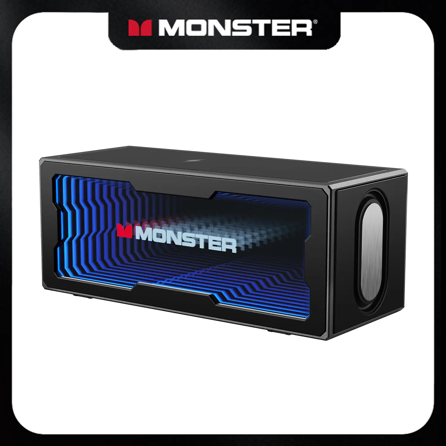 Monster Portable Bluetooth 6.0 Speaker - 40W Stereo, 3D LED Show, Adjustable Cordless Wireless Charge, Hands-Free Calls, USB/AUX/TF Card, Cool Gadgets for Watch Party & Home, Gift Idea for Men - TikTokShopBackToSchool Deals For You Days