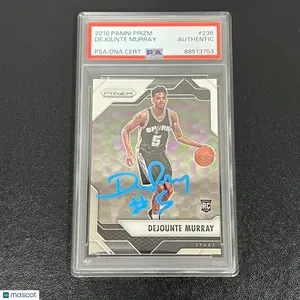 2016-17 Panini Prizm #236 Dejounte Murray Signed Card AUTO PSA/DNA Slabbed Spurs