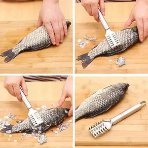 Stainless Steel Fish Scaler  –2026 Brand New Upgraded & Thickened Multifunctional Fish Scale Remover & Kitchen Utensils with Handle