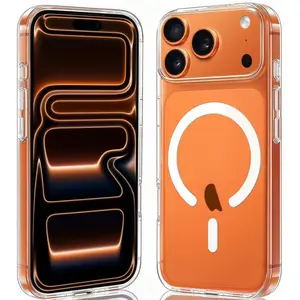 Designed for iPhone 17 Pro Max Case Magnetic, Compatible with Wireless Charging, Transparent Anti-Scratch Back Shockproof Slim Thin Phone Cases Cover