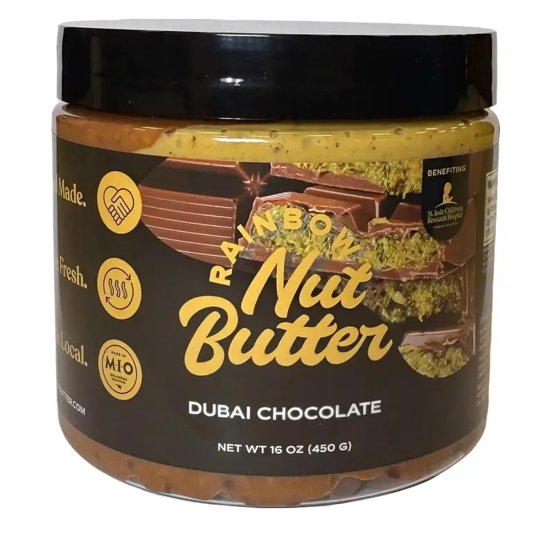 Dubai Chocolate Bar MILK CHOCOLATE Pistachio Nut Butter Cream Dubai Spread Filling NO PEANUT BUTTER NO PEANUT BUTTER! Chocolate Chips KATAIFI (NEW PACKAGING)
