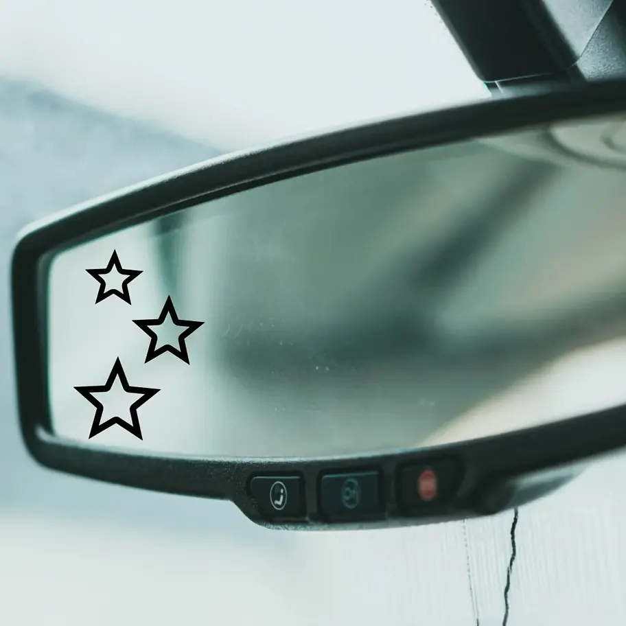 Star Rearview Mirror Stickers, Car Stickers, Car Decals Suitable for Laptops, Trucks, Walls