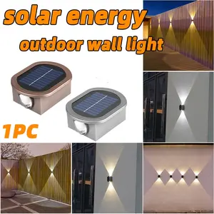 Solar Powered Outdoor Wall Light, Dual Head Washable Lamp, Oval Decor, Warm Light, Smart Light Control, Ideal for Home, Sidewalk, Garden, Garage, Outdoor Porch Lights