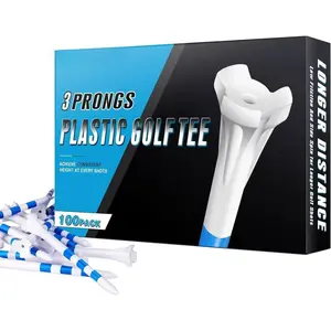 100 Count 3-1/4-Inch 3-Prong Golf Shaft Low friction resistance plastic shaft for improved swing accuracy and distance