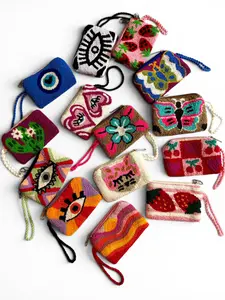 Hand-Embroidered Evil Eye Coin Purses – Unique Charm Wallets Full of Protection & Color