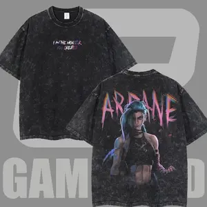 Jinx Arcane Show League Of Legends Washed Game T-shirt Game Soft Cotton, FPS, Game Lover Unisex Shirt Gift for Him Gift For Her Vintage Y2K Hoodie Sweatshirt WAP